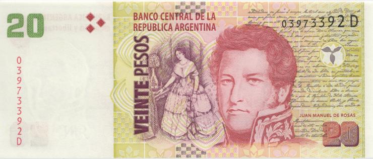 Argentinien / Argentina P.355a 20 Pesos (2003) U.3 (1) 