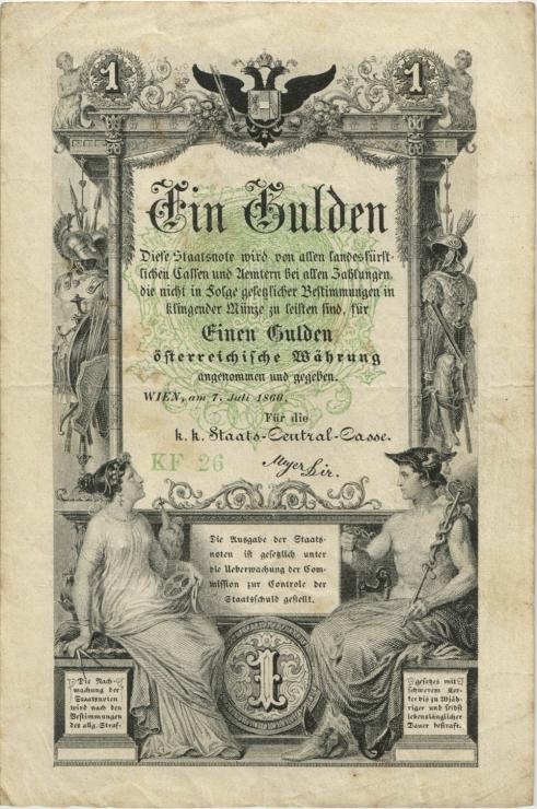 Österreich / Austria P.A150 1 Gulden 1866 (3) 