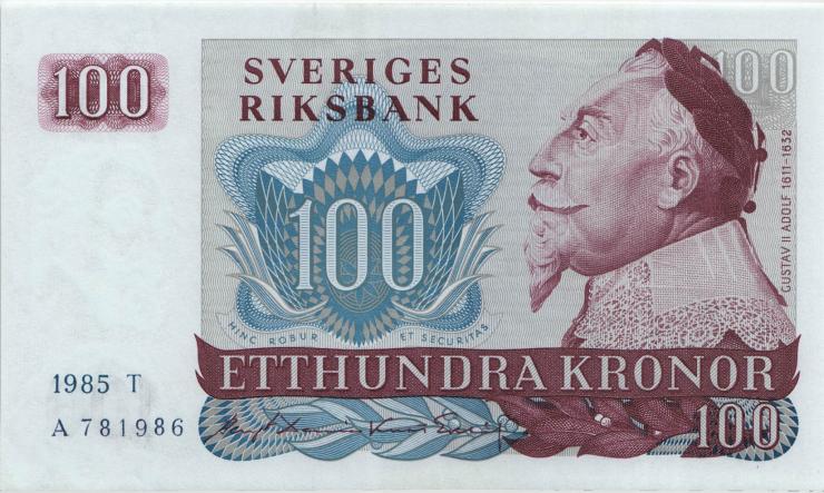 Schweden / Sweden P.54c 100 Kronen 1985 (1) 