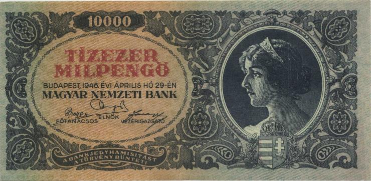 Ungarn / Hungary P.126 10.000 Milpengö 1946 (2) 
