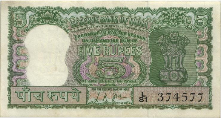 Indien / India P.054b 5 Rupien (2) 