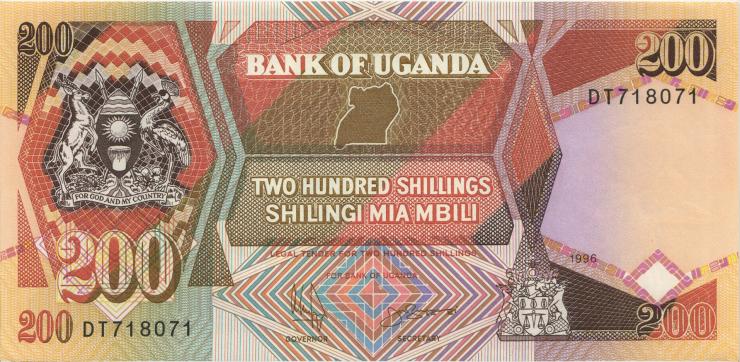 Uganda P.32b 200 Shillings 1996 (1) 