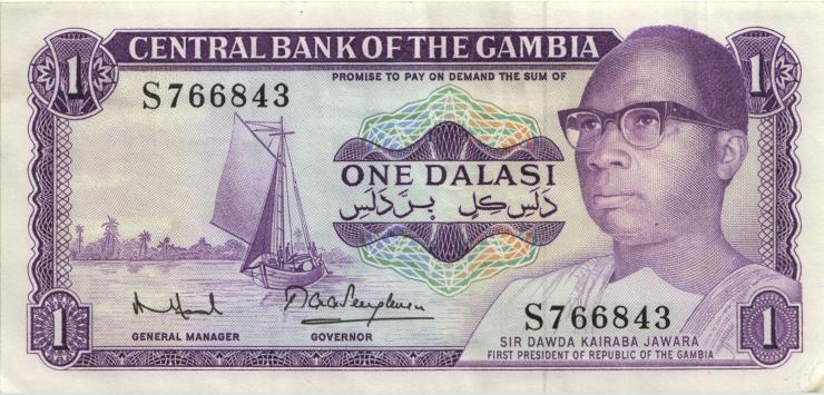 Gambia P.04f 1 Dalasi (1971-87) (3) 