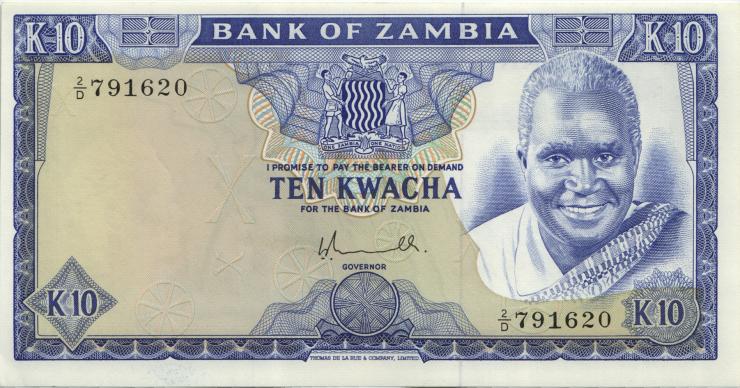 Sambia / Zambia P.22 10 Kwacha (1976) (1) 