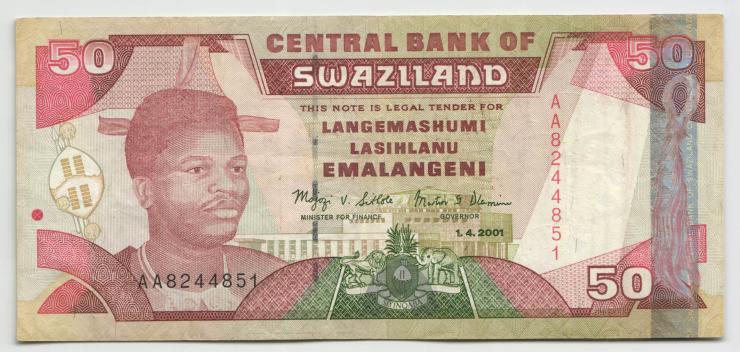 Swasiland / Swaziland P.31a 50 Emalangeni 2001 (3) 