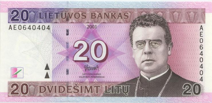 Litauen / Lithuania P.66 20 Litu 2001 AE (1) 