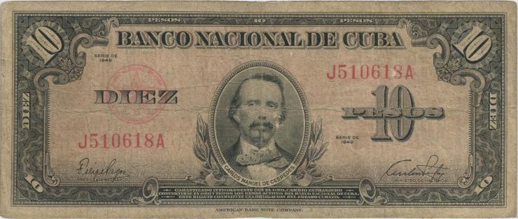 Kuba / Cuba P.079a 10 Pesos 1949 (4) 