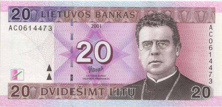 Litauen / Lithuania P.66 20 Litu 2001 AC (1) 