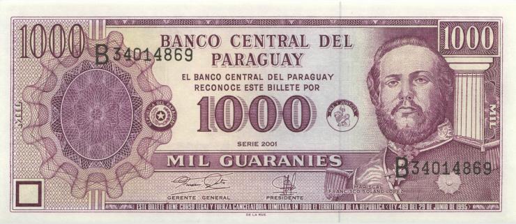 Paraguay P.214b 1000 Guaranis 2001 (1) 