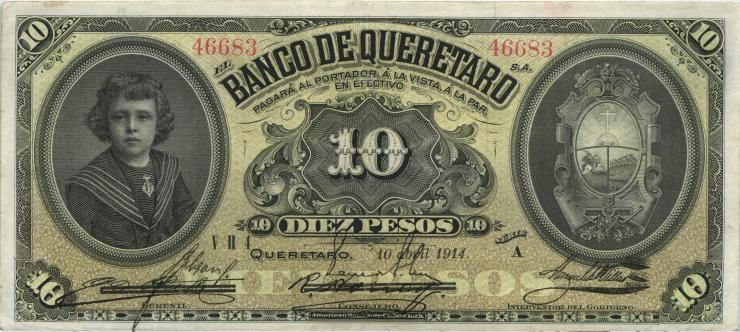 Mexiko / Mexico P.S391b 10 Pesos 1914 (2) 