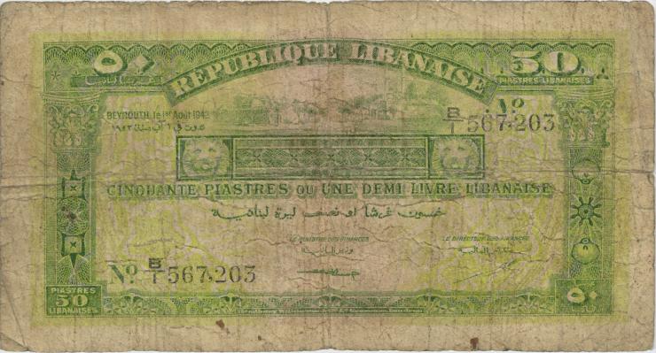 Libanon / Lebanon P.037 50 Piaster 1942 (5) 