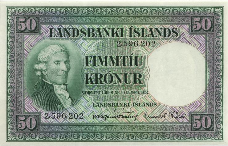 Island / Iceland P.34a 50 Kronen L. 1928 (1) 