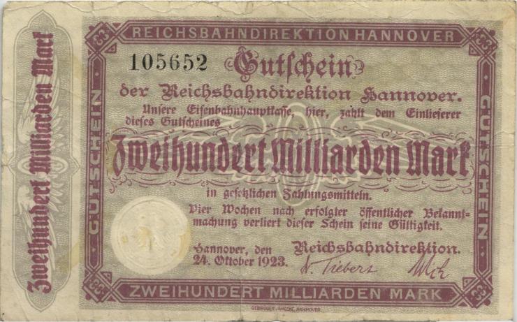 PS1259 Reichsbahn Hannover 200 Milliarden Mark 1923 (4) 