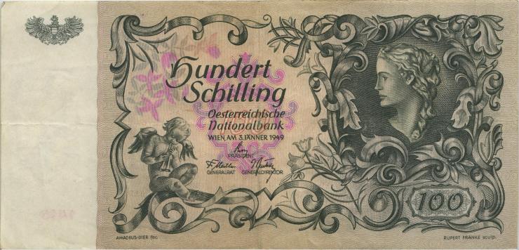 Österreich / Austria P.131 100 Schilling 1949 (3) 