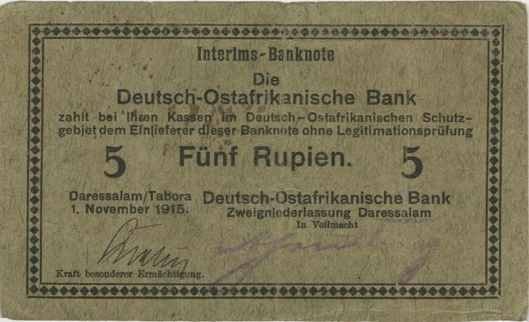 R.921d: Deutsch-Ostafrika 5 Rupien 1915 E (3) 