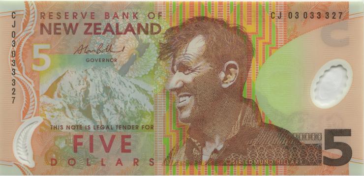 Neuseeland / New Zealand P.185b 5 Dollars (20)03 Polymer (1) 