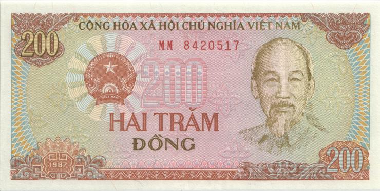 Vietnam / Viet Nam P.100c 200 Dong 1987 (1) 