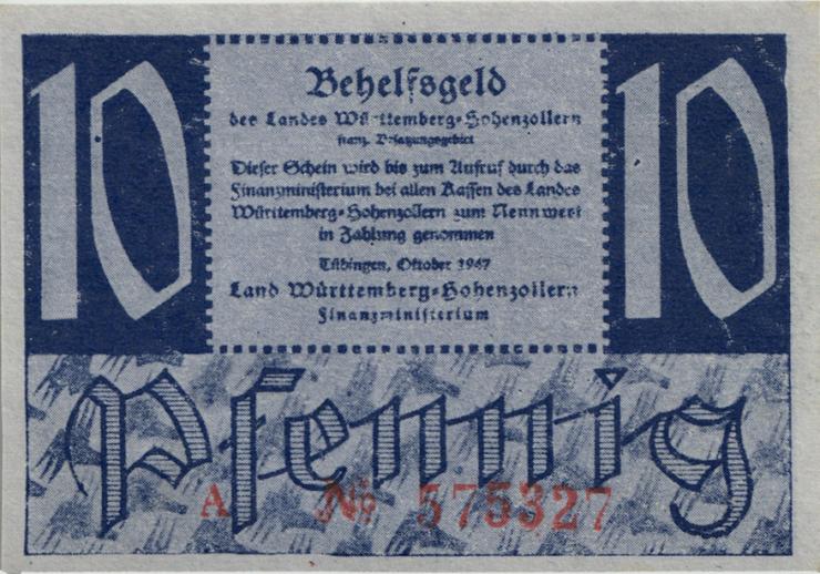 R.215a: Württemberg 10 Pf. 1947 A (1/1-) 