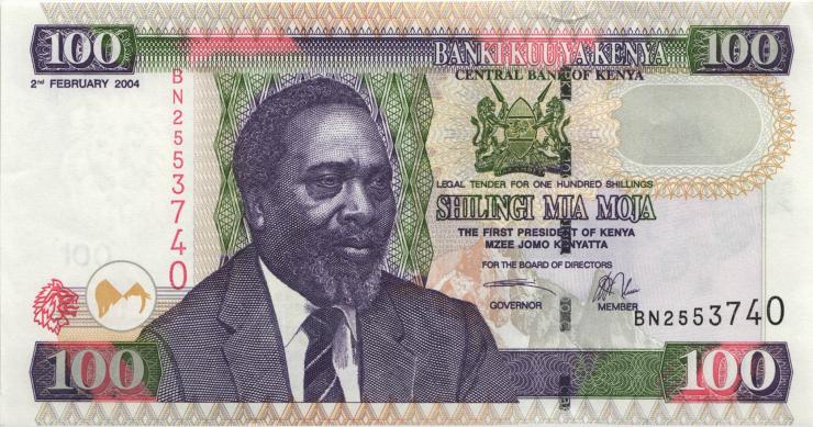 Kenia / Kenya P.42a 100 Shillings 2.2.2004 (1) 