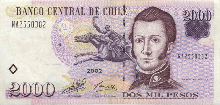 Chile P.158 2000 Pesos 2002 (2) 