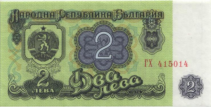 Bulgarien / Bulgaria P.094a 2 Lewa 1974 (1) 