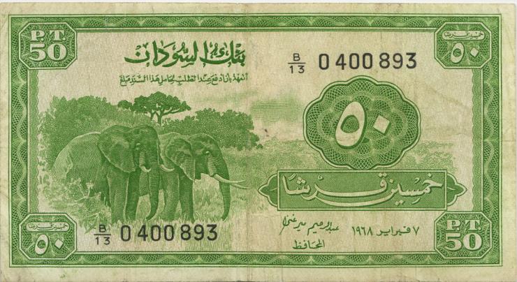 Sudan P.07c 50 Piastres 1968 (3) 