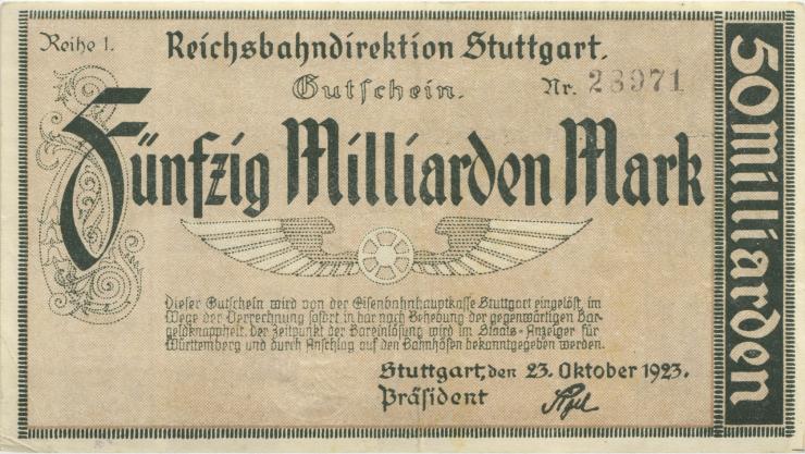 PS1376 Reichsbahn Stuttgart 50 Milliarden Mark 1923 (2) 