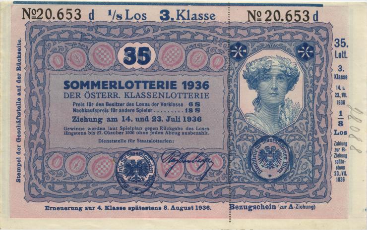Österreich Donaustaat / Austria P.S153 50 Kronen (1923-37) (1/1-) 1936 3. Klasse 