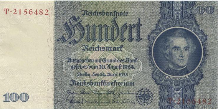 R.176b: 100 Reichsmark 1935 B/T (1) 