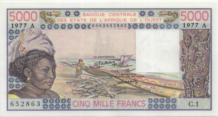 West-Afr.Staaten/West African States P.108Aa 5000 Francs 1977 (1) 