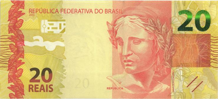 Brasilien / Brazil P.255a 20 Reais 2010 (2012) (1) 