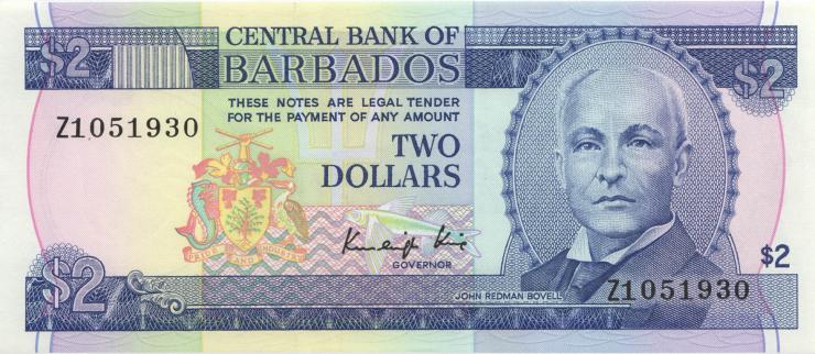Barbados P.36 2 Dollars (1986) Z1 replacement (1) 
