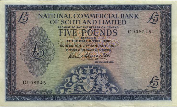Schottland / Scotland P.272 5 Pounds 1963 Serie C (3) 