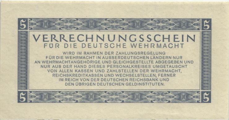 R.512F: Wehrmachts-Verrechnungsschein 5 Reichsmark 1944 Fehldruck (1) 