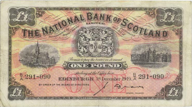 Schottland / Scotland P.258b 1 Pound 1949 (3) 