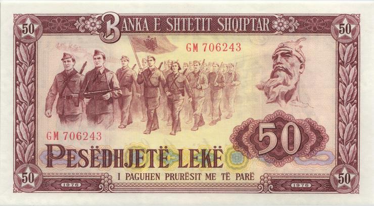 Albanien / Albania P.45b 50 Leke 1976 (1) 