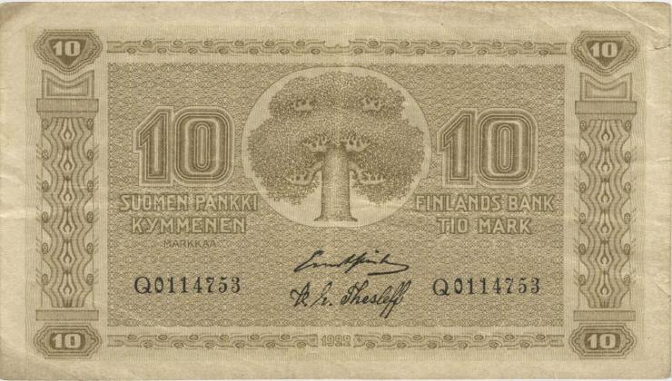 Finnland / Finland P.043 10 Markka 1922 (3) 