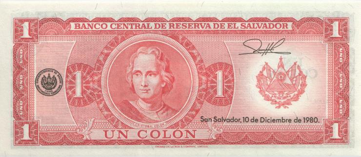 El Salvador P.125b 1 Colon 1980 (10.12.1980) (1) 