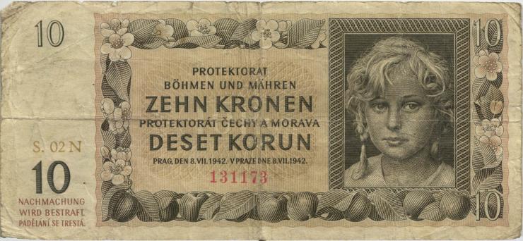 R.562a: Böhmen & Mähren 10 Kronen 1942 N (4) 