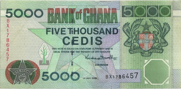 Ghana P.34e 5000 Cedis 2000 (1) 