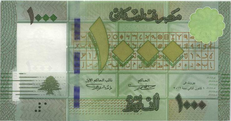 Libanon / Lebanon P.090c 1.000 Livres 2016 (1) 