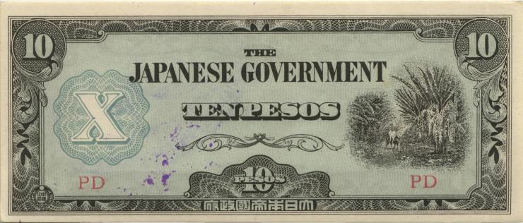 Philippinen / Philippines P.108 10 Pesos (1942) mit Stempel (1) 