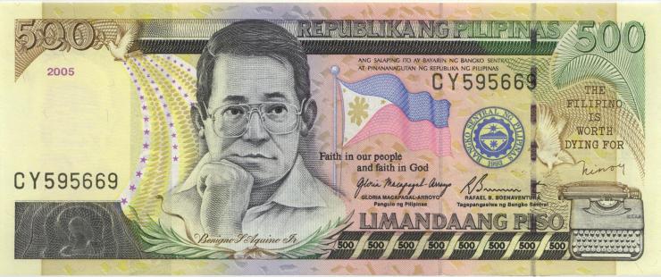 Philippinen / Philippines P.196a 500 Piso 2005 (1) 
