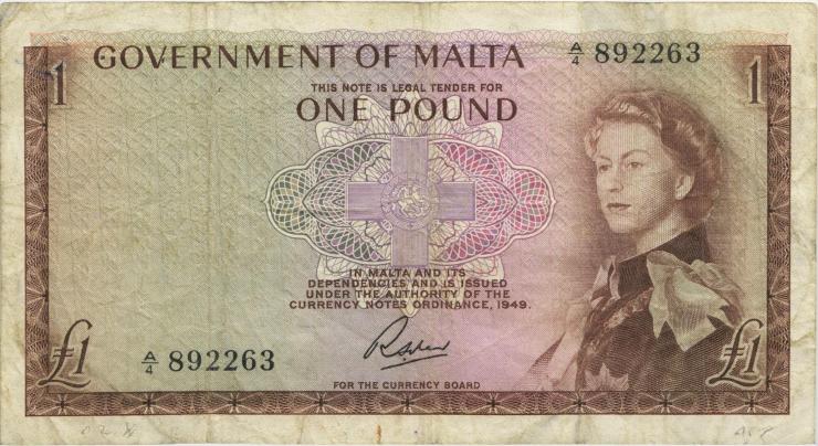 Malta P.26 1 Pound (1963) (3) 
