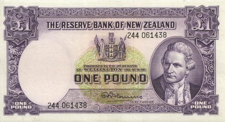Neuseeland / New Zealand P.159d 1 Pound (1960-67) (3+) 