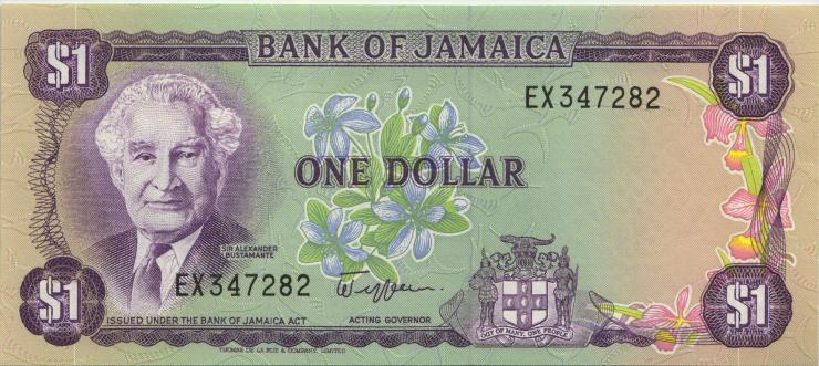 Jamaika / Jamaica P.064a 1 Dollar (1982-86) (1) 