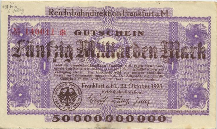 PS1223 Reichsbahn Frankfurt 50 Milliarden Mark 1923 (3) 