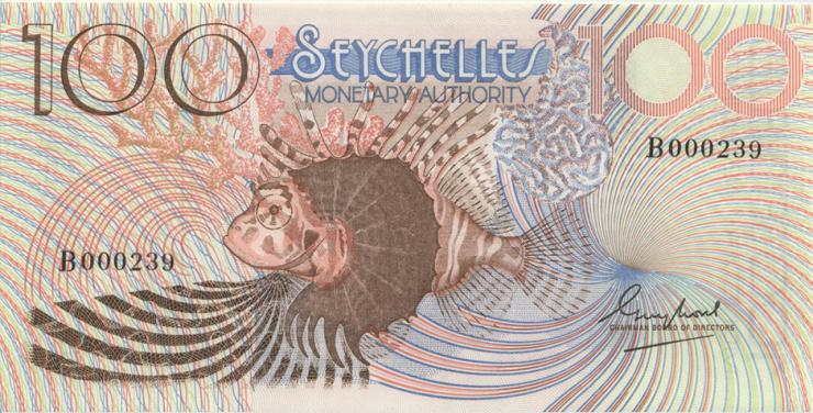 Seychellen / Seychelles P.27 100 Rupien (1980) B 000239 (1) low number 