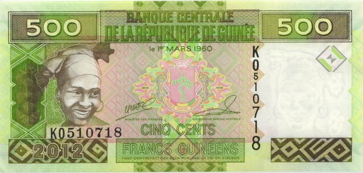 Guinea P.39b 500 Francs 2012 (1) 