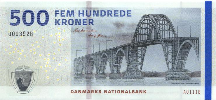 Dänemark / Denmark P.68b 500 Kronen 2011 A0 (1)  000352B 
